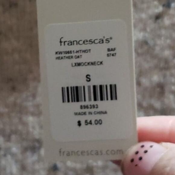 Francesca's Studio 19 Sweater Dress Mini Mockneck Knit Heathered Oat Small S - Picture 3 of 7